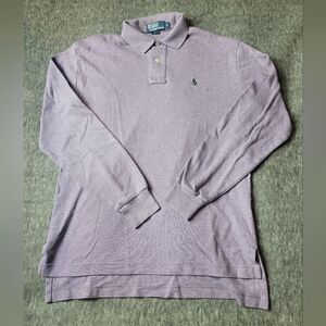 Ralph Lauren Polo Shirt Adult Small Purple Heather Rugby Mens Long Sleeve